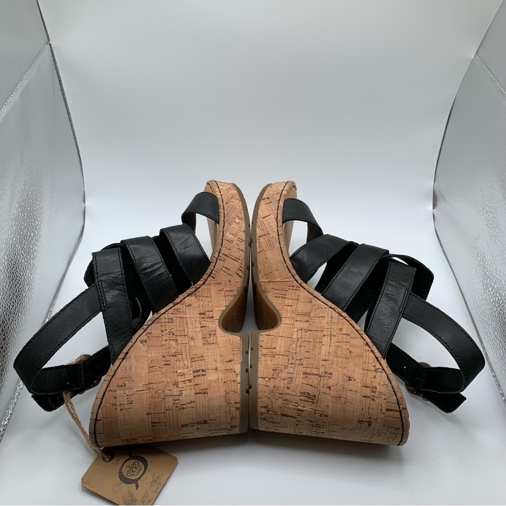 Born Bernese Strappy Cage Leather Strap Platform Cork Wedge Sandal SZ10 1299 - Picture 6 of 8